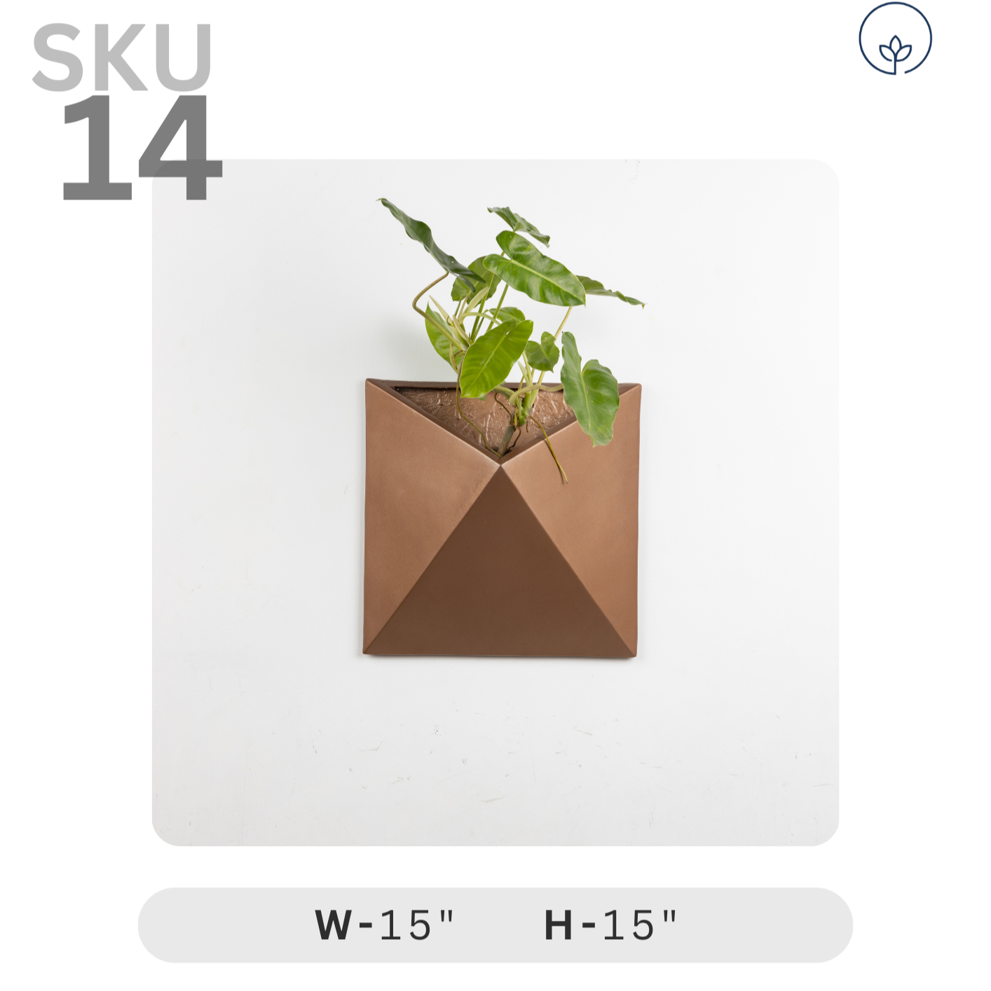 SKU-14 Fiberglass Square Modern Planter Texture Finish