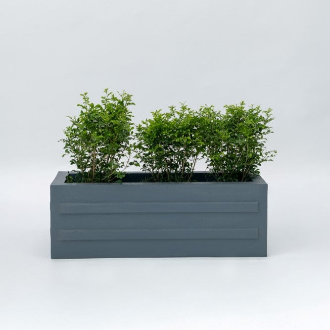 SKU-15 Fiberglass Rectungaler Modern Planter Real Stone Finish