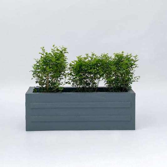 SKU-15 Fiberglass Rectungaler Modern Planter Real Stone Finish