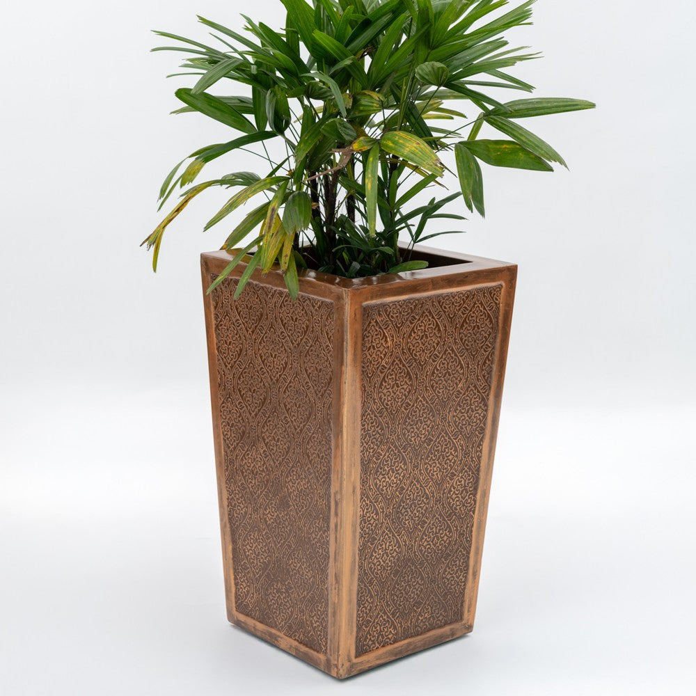 SKU-18 Fiberglass Square Modern Planter Antique Finish