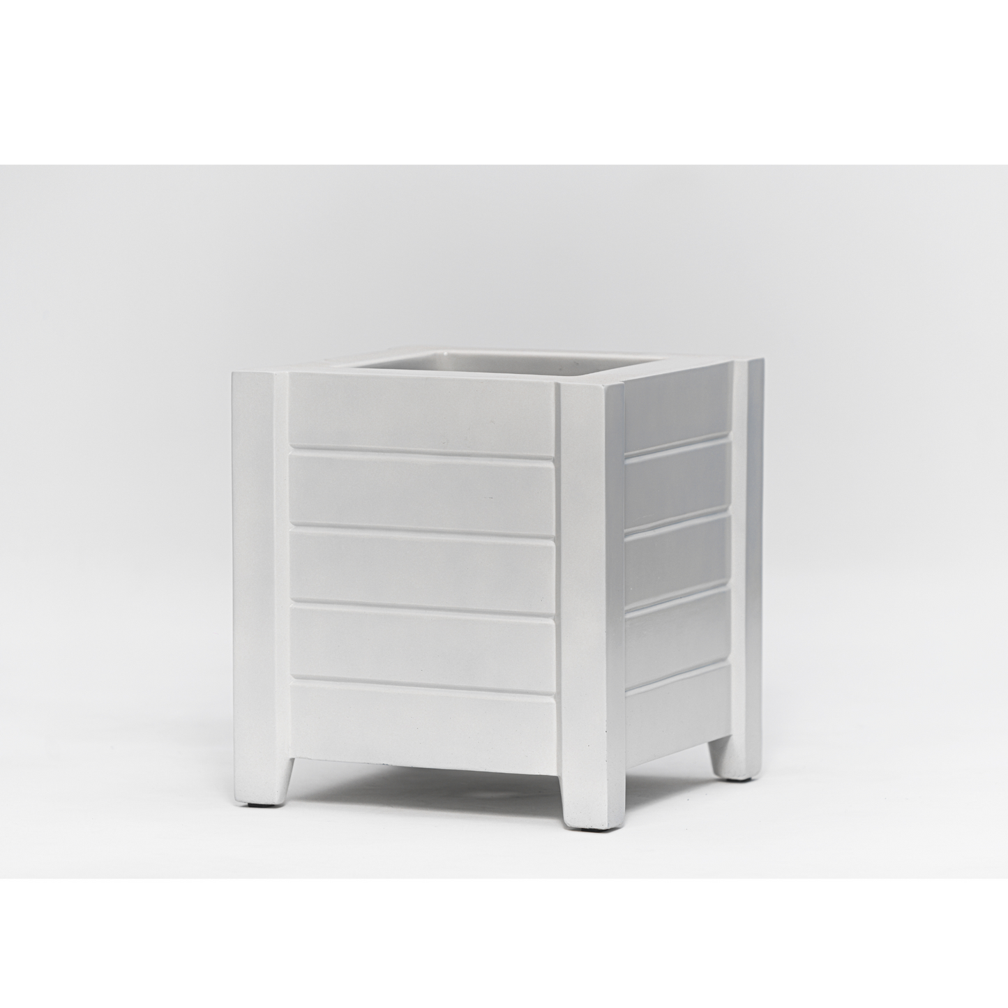 SKU-02 Fiberglass Square Modern Planter Real Stone Finish