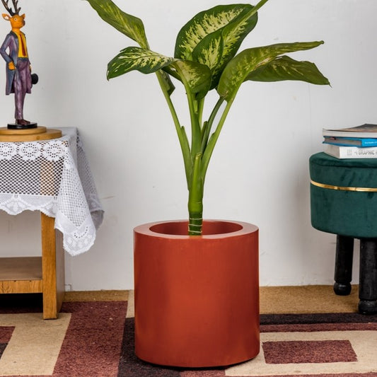 SKU-10 Fiberglass Round Modern Planter Texture Finish