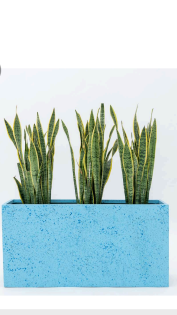 Sku-46 Stone-Texture FRP Planter – Long Rectangular Designer Pot